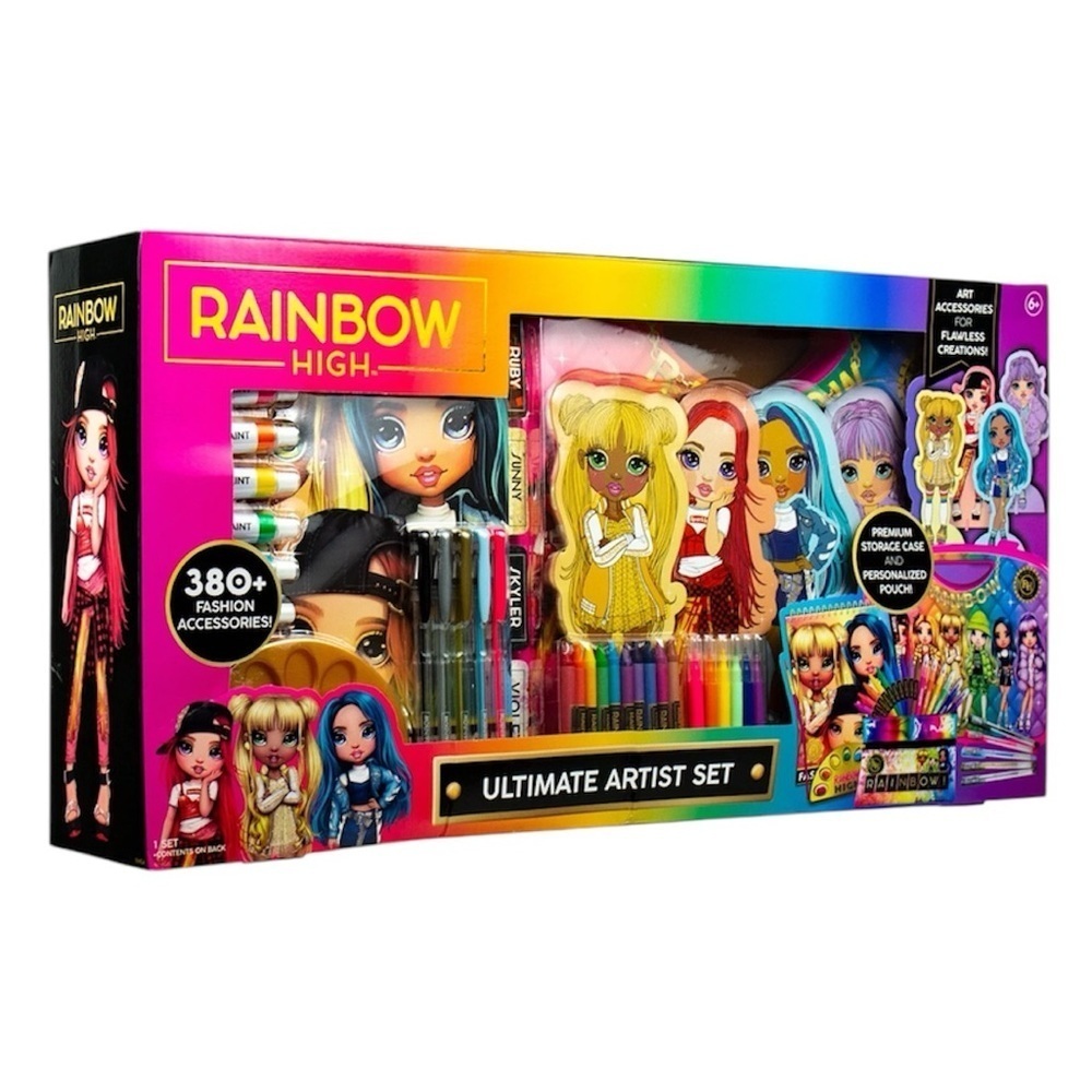 NEW! Rainbow High Ultimate Art Set Kids Coloring Painting Set Carrying Case Toy